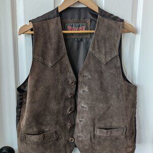 Vintage brown suede Men's vest size Small